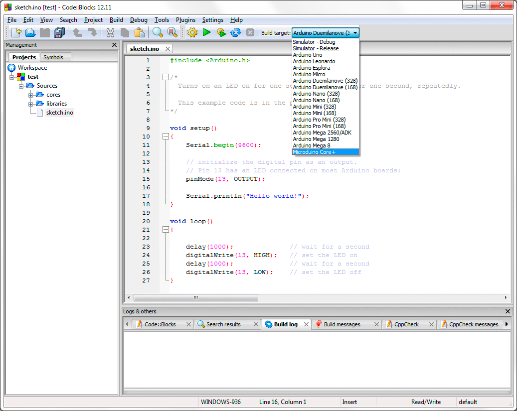 arduino simulator ubuntu